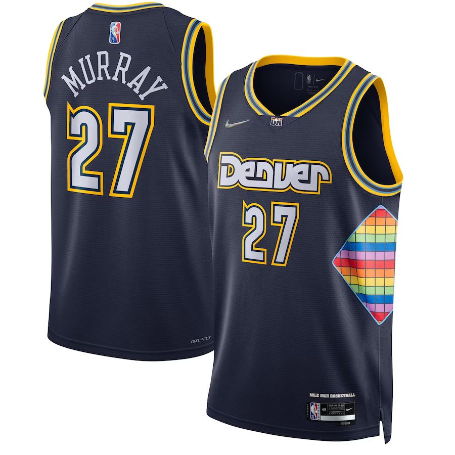 Men Denver Nuggets 27 Jamal Murray Nike Navy City Edition Swingman NBA Jersey